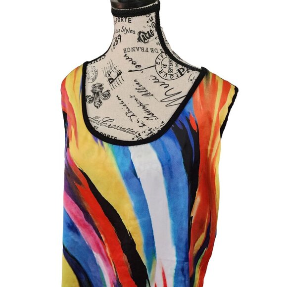 Cha Cha Vente Tank Top Women's Size 2X Colorful Sleeveless Blouse - Picture 4 of 11